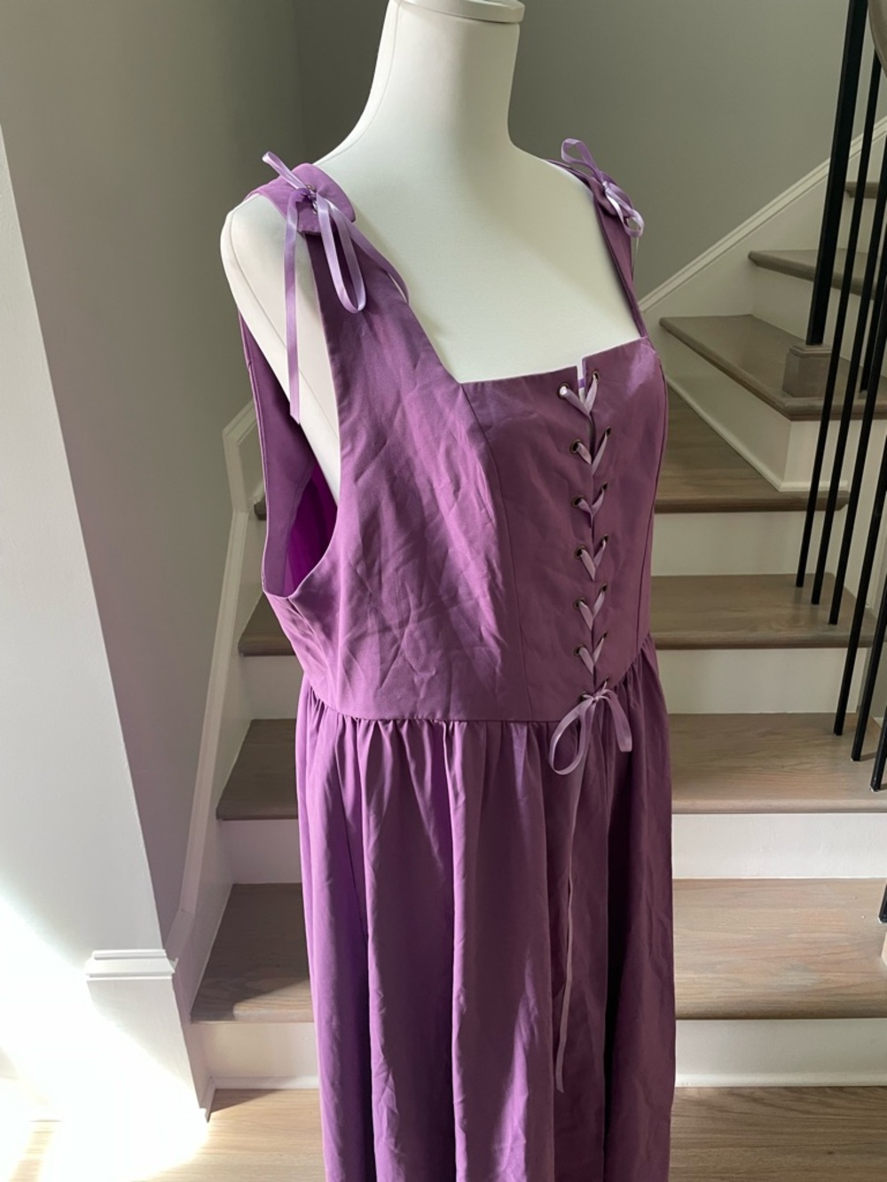 Scarlet Darkness Renaissance Lace-up Bodice Flared A-Line Maxi Dress Topper XL - Picture 7 of 8